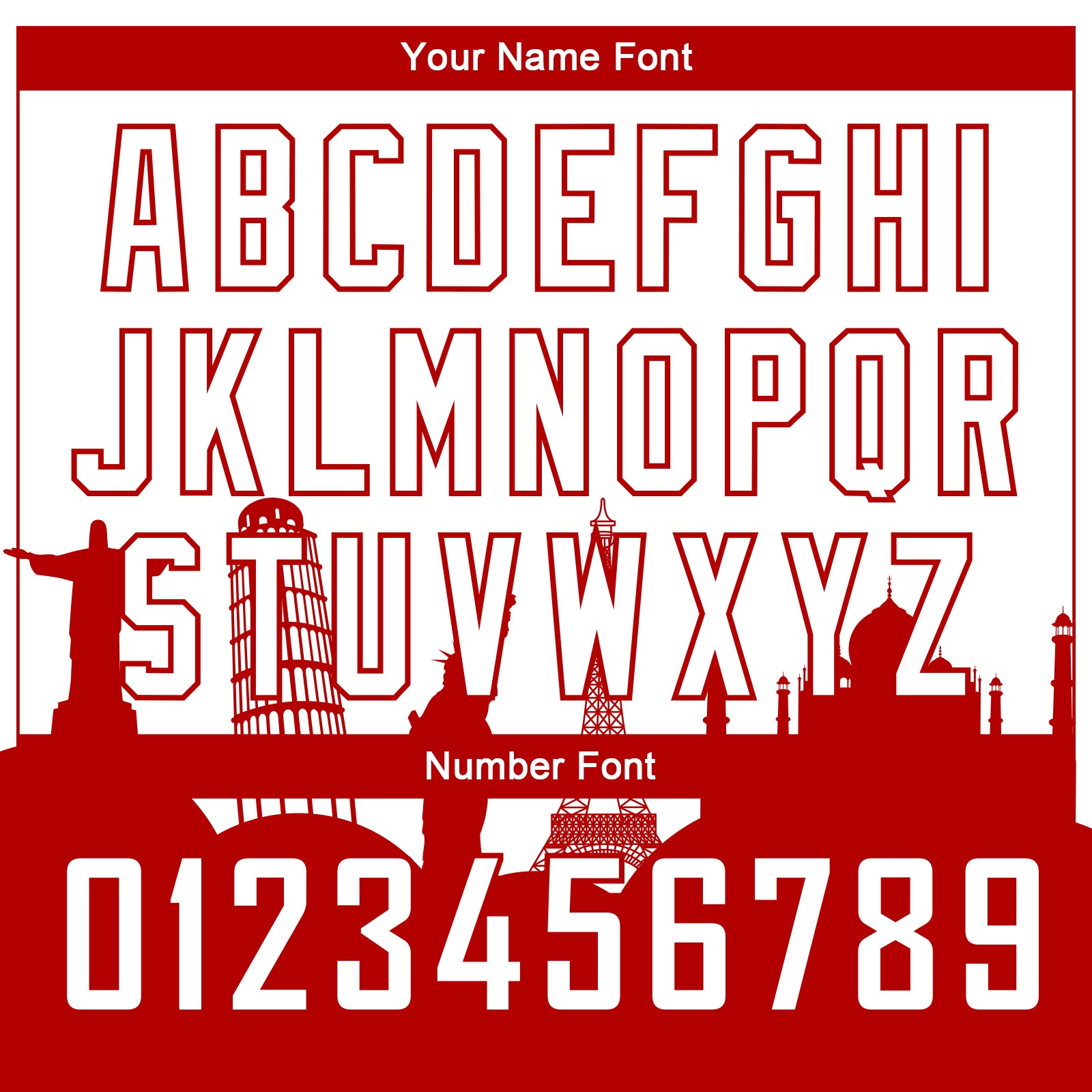 Custom White Red Holiday Travel Monuments Silhouette Authentic City Edition Basketball Jersey view 4