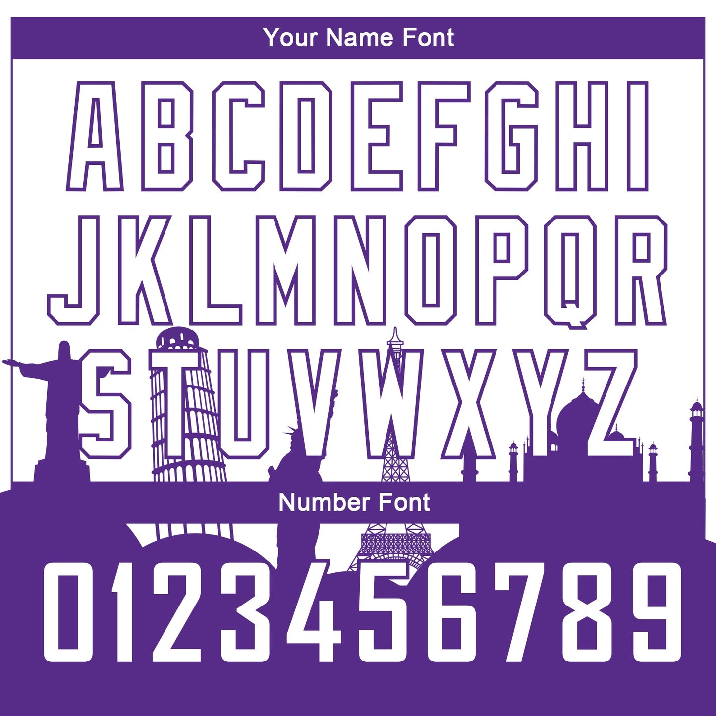 Custom White Purple Holiday Travel Monuments Silhouette Authentic City Edition Basketball Jersey view 4
