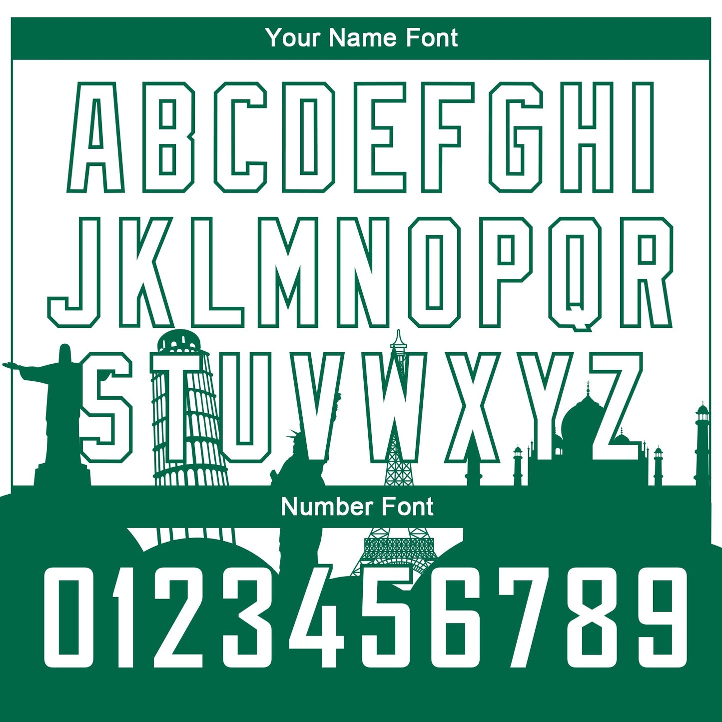 Custom White Kelly Green Holiday Travel Monuments Silhouette Authentic City Edition Basketball Jersey view 4