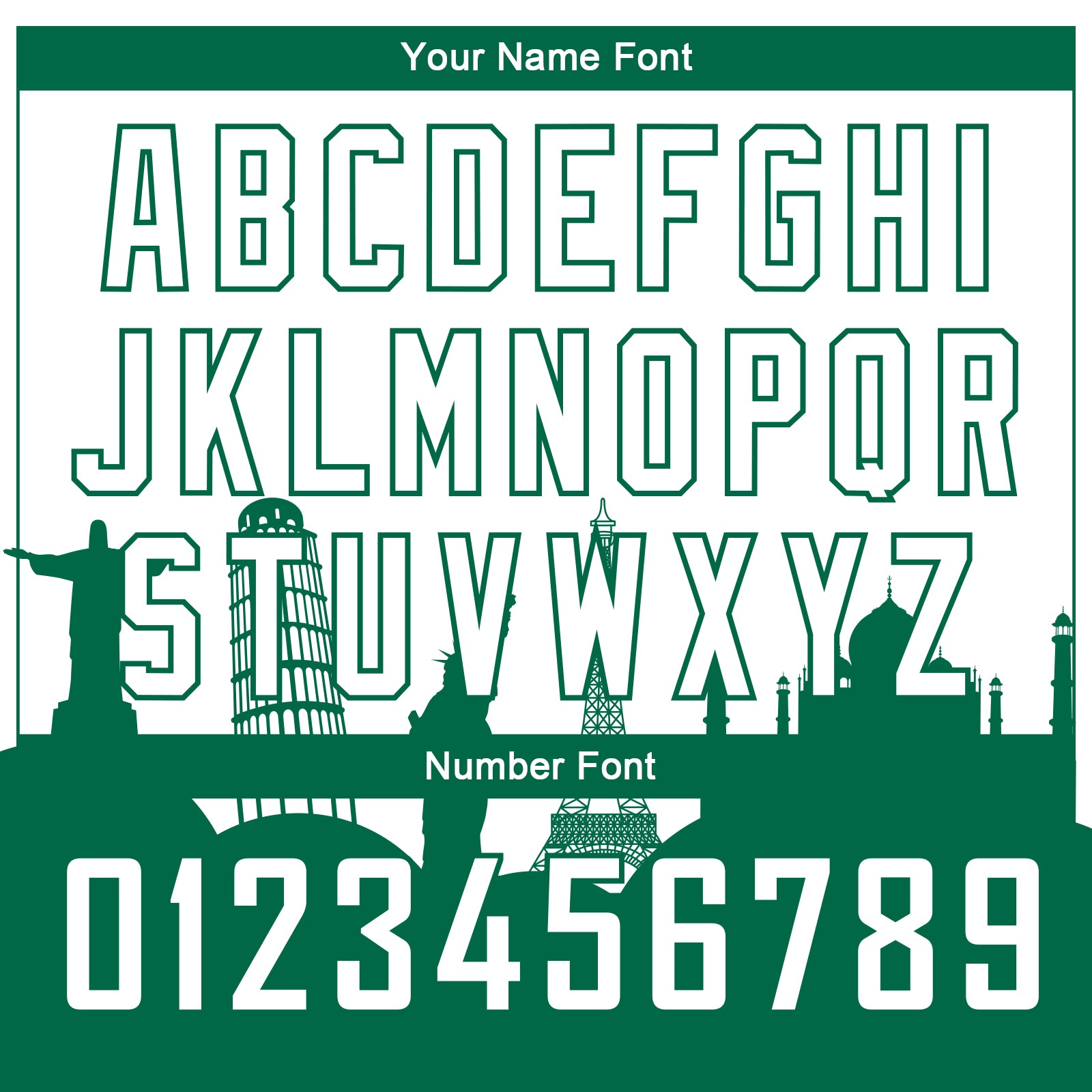 Custom White Kelly Green Holiday Travel Monuments Silhouette Authentic City Edition Basketball Jersey view 4