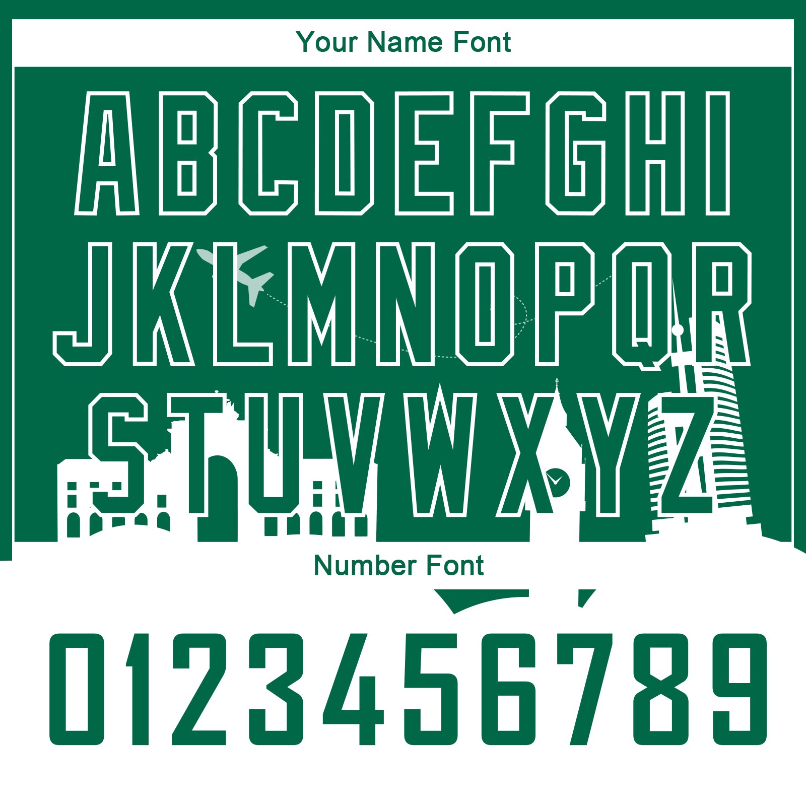 Custom Kelly Green White Holiday Travel Monuments Silhouette Authentic City Edition Basketball Jersey view 4