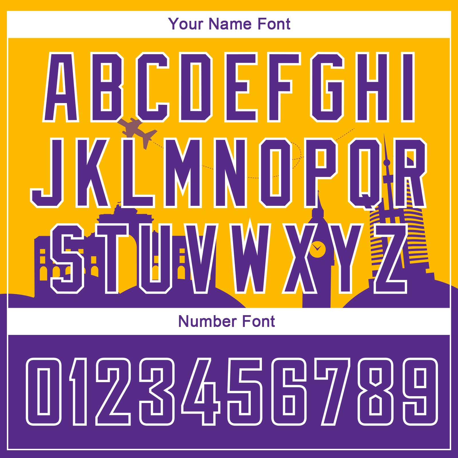 Custom Gold Purple-White Holiday Travel Monuments Silhouette Authentic City Edition Basketball Jersey view 4