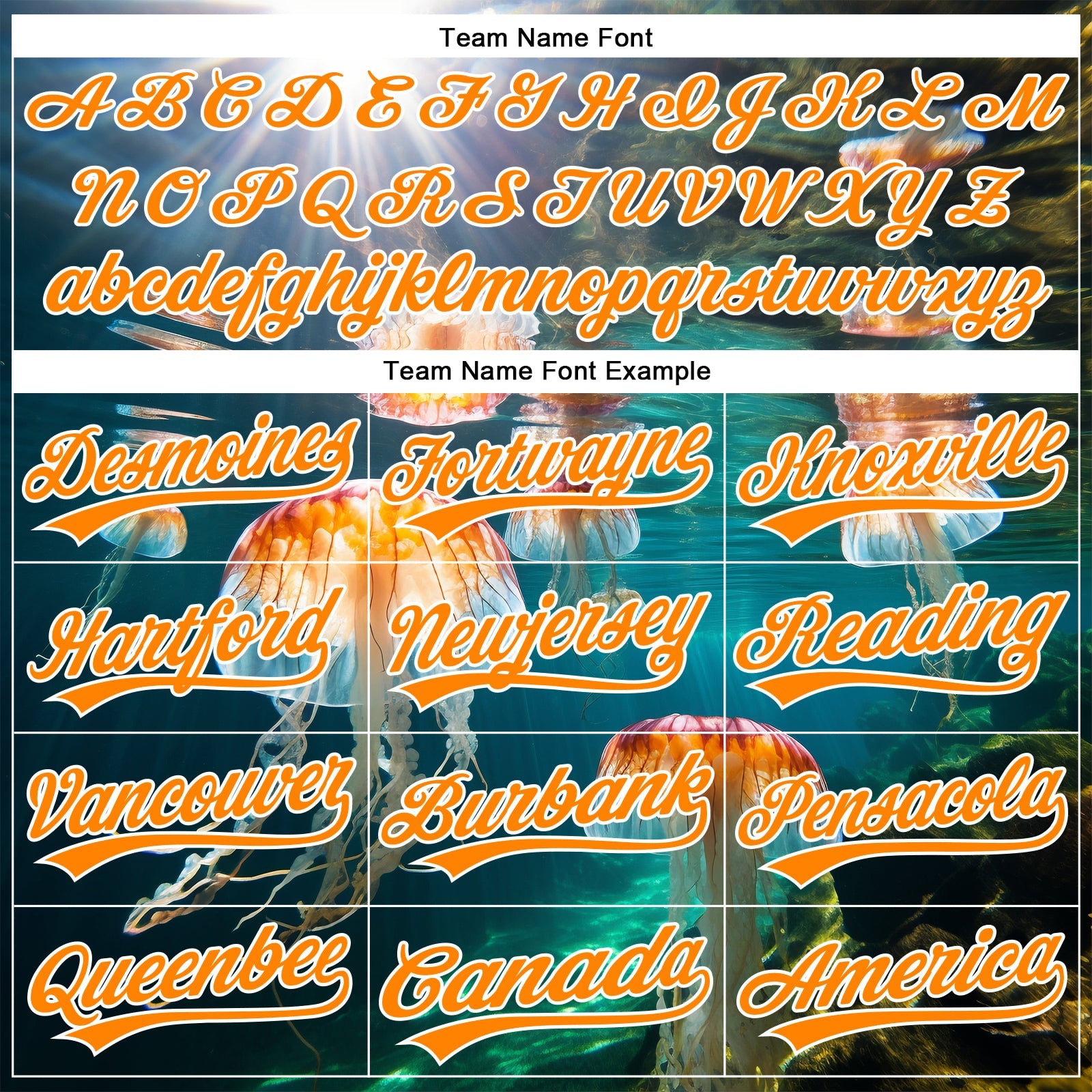 Custom Navy Bay Orange-White 3D Pattern Design Jellyfish In The Ocean Authentic Baseball Jersey view 4