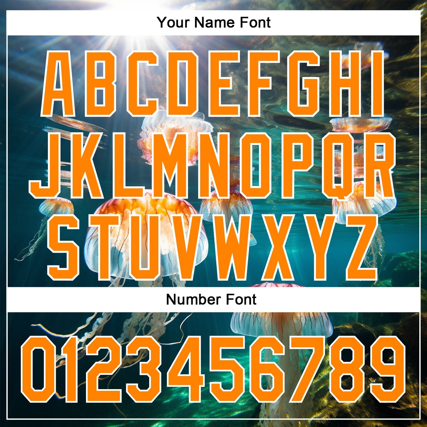 Custom Navy Bay Orange-White 3D Pattern Design Jellyfish In The Ocean Authentic Baseball Jersey view 5