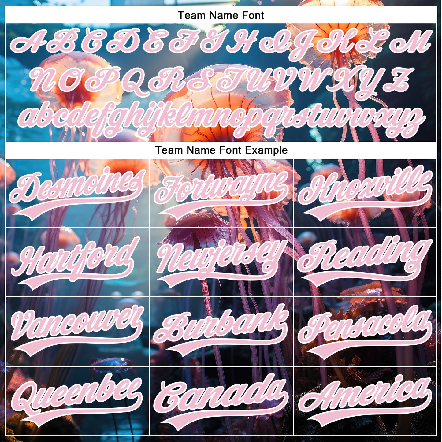 Custom Navy Light Pink-White 3D Pattern Design Jellyfish Floating In The Ocean Authentic Baseball Jersey view 4