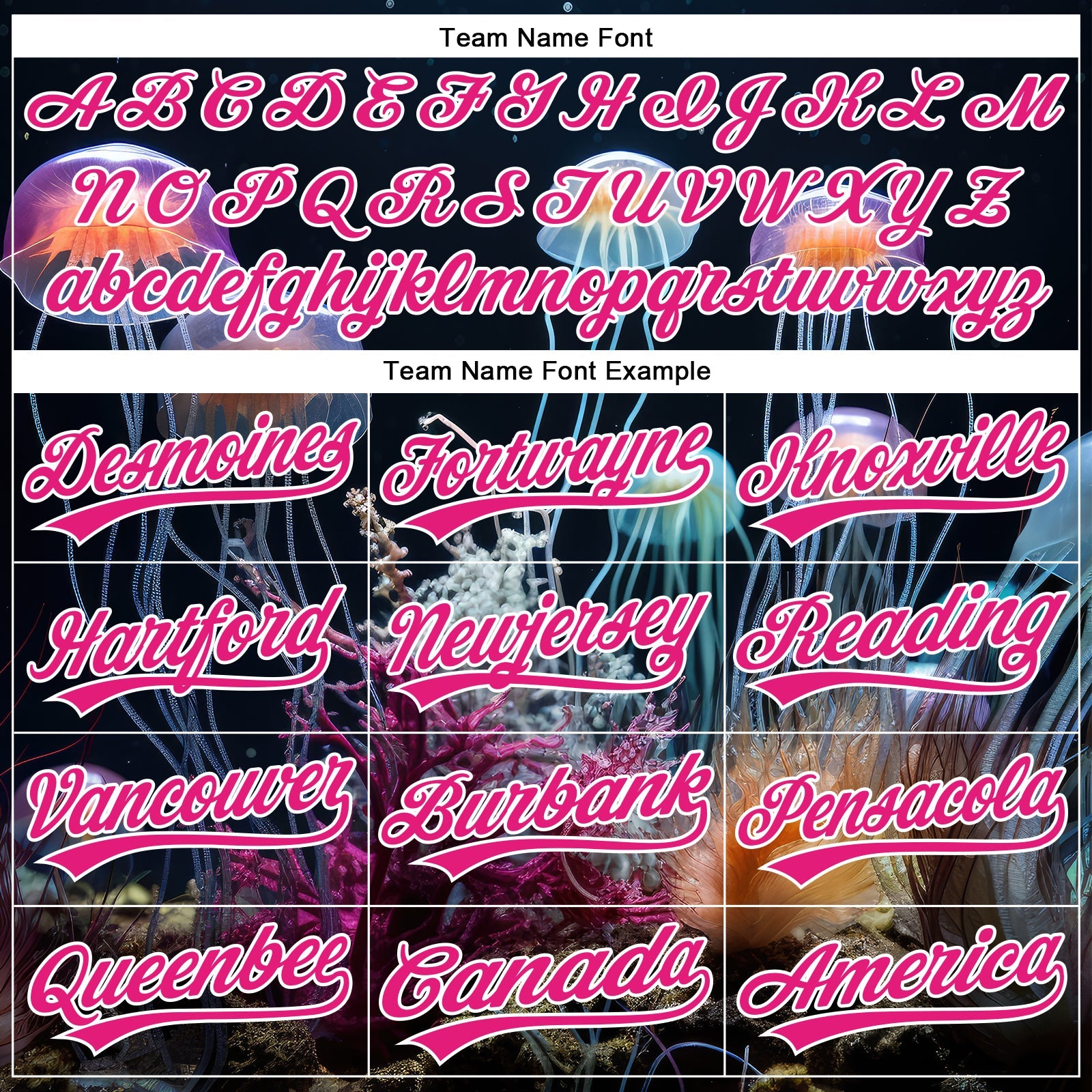 Custom Navy Hot Pink-White 3D Pattern Design Jellyfish Underwater Life Authentic Baseball Jersey view 4