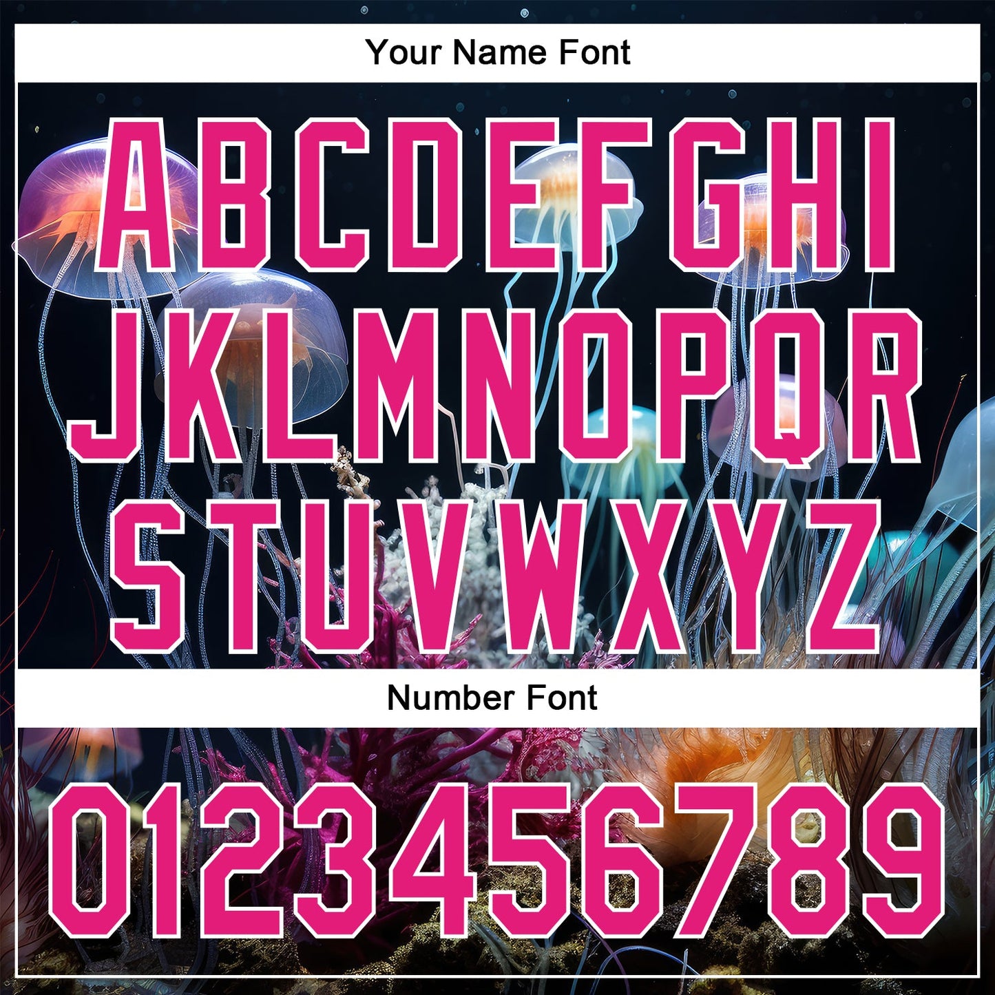 Custom Navy Hot Pink-White 3D Pattern Design Jellyfish Underwater Life Authentic Baseball Jersey view 5