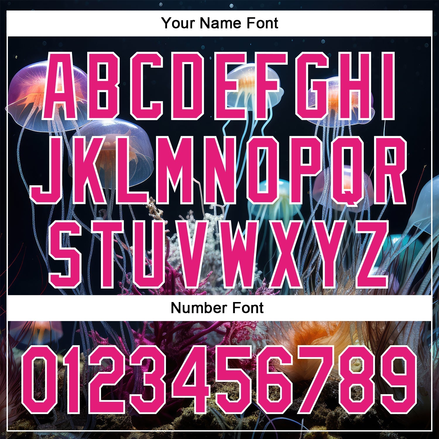 Custom Navy Hot Pink-White 3D Pattern Design Jellyfish Underwater Life Authentic Baseball Jersey view 5