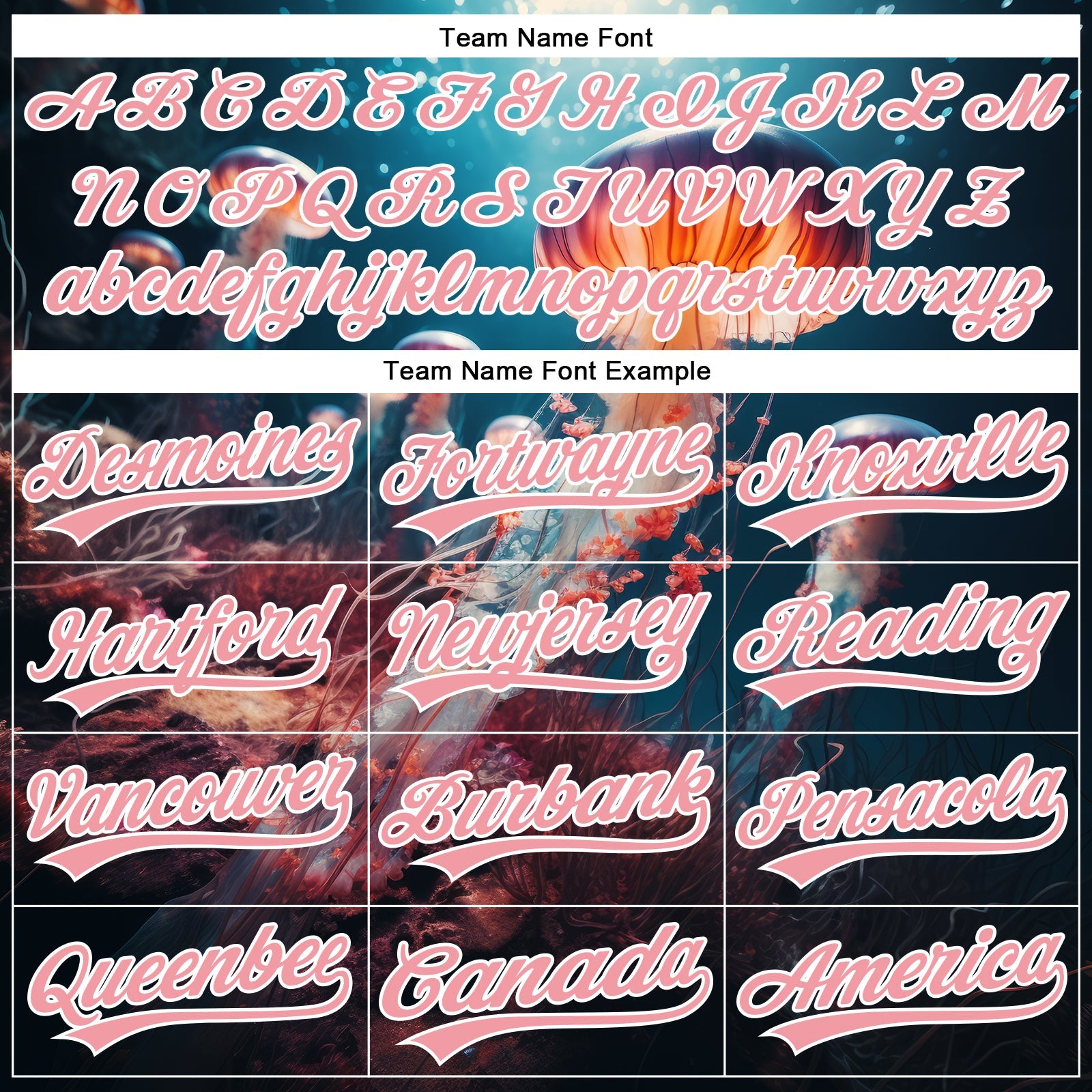 Custom Navy Medium Pink-White 3D Pattern Design Jellyfish Under Water With Light Shining Authentic Baseball Jersey view 4