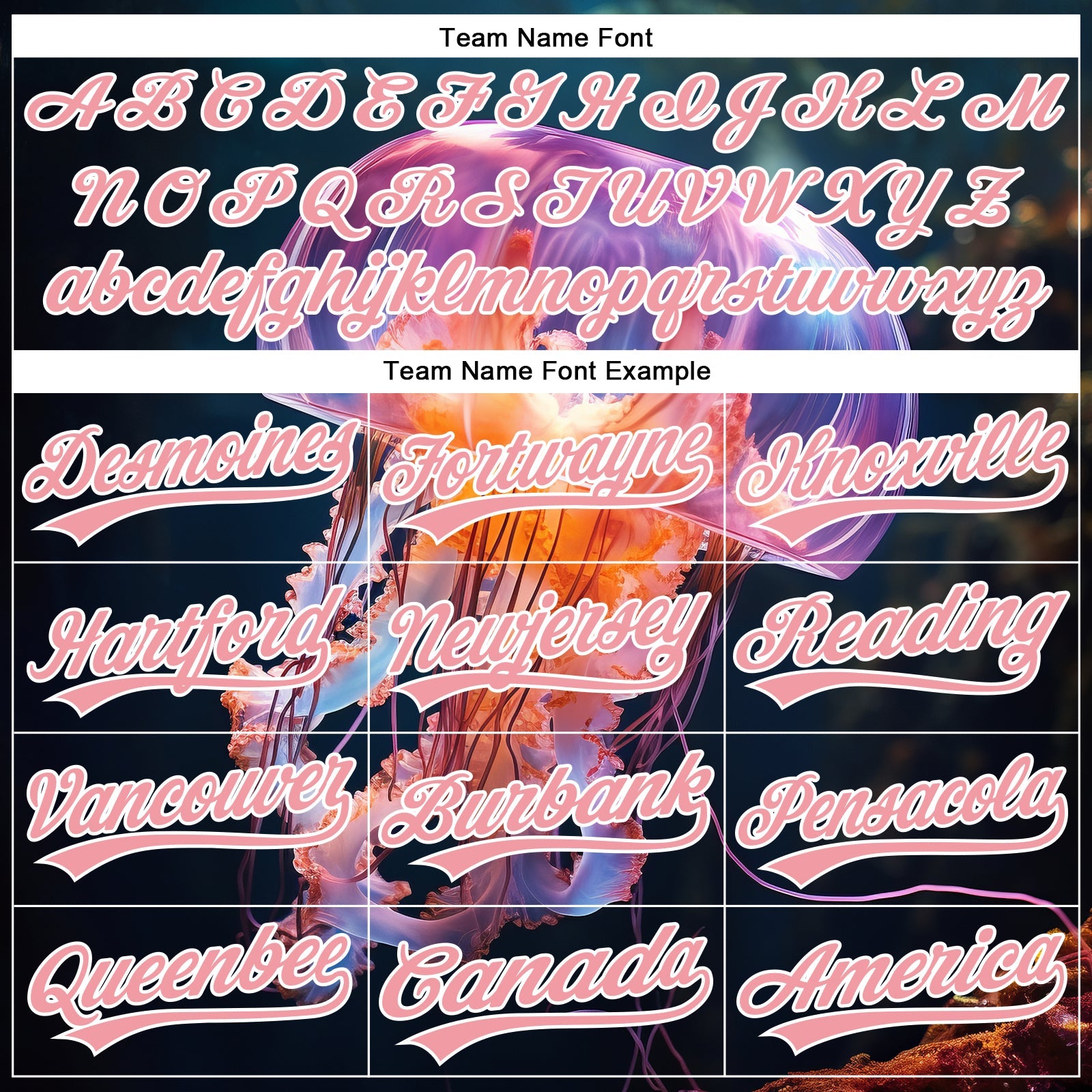 Custom Navy Medium Pink-White 3D Pattern Design Jellyfish Swimming In The Water Authentic Baseball Jersey view 4