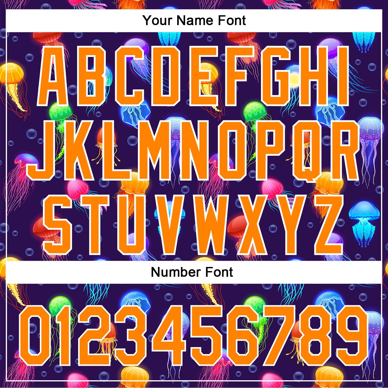 Custom Purple Bay Orange-White 3D Pattern Design Colorful Cartoon Jellyfish Authentic Baseball Jersey view 5