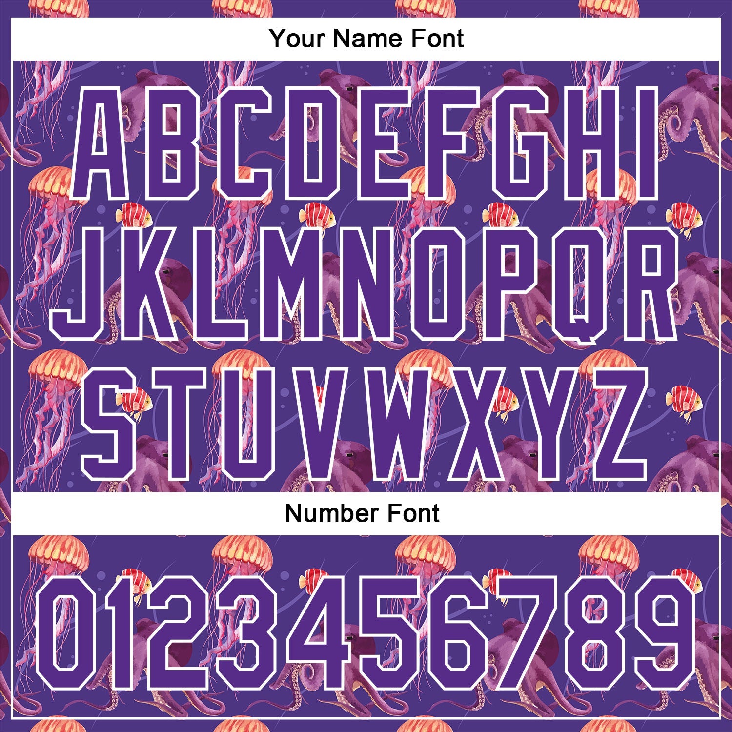 Custom Purple White 3D Pattern Design Jellyfish And Octopus Authentic Baseball Jersey view 5