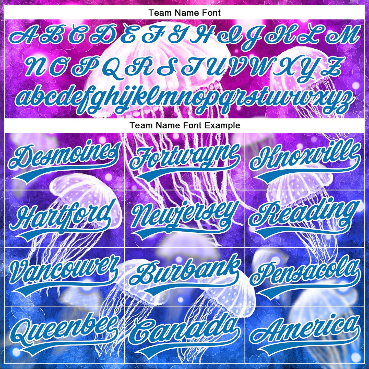 Custom Purple Blue-White 3D Pattern Design Jellyfish Authentic Baseball Jersey view 4