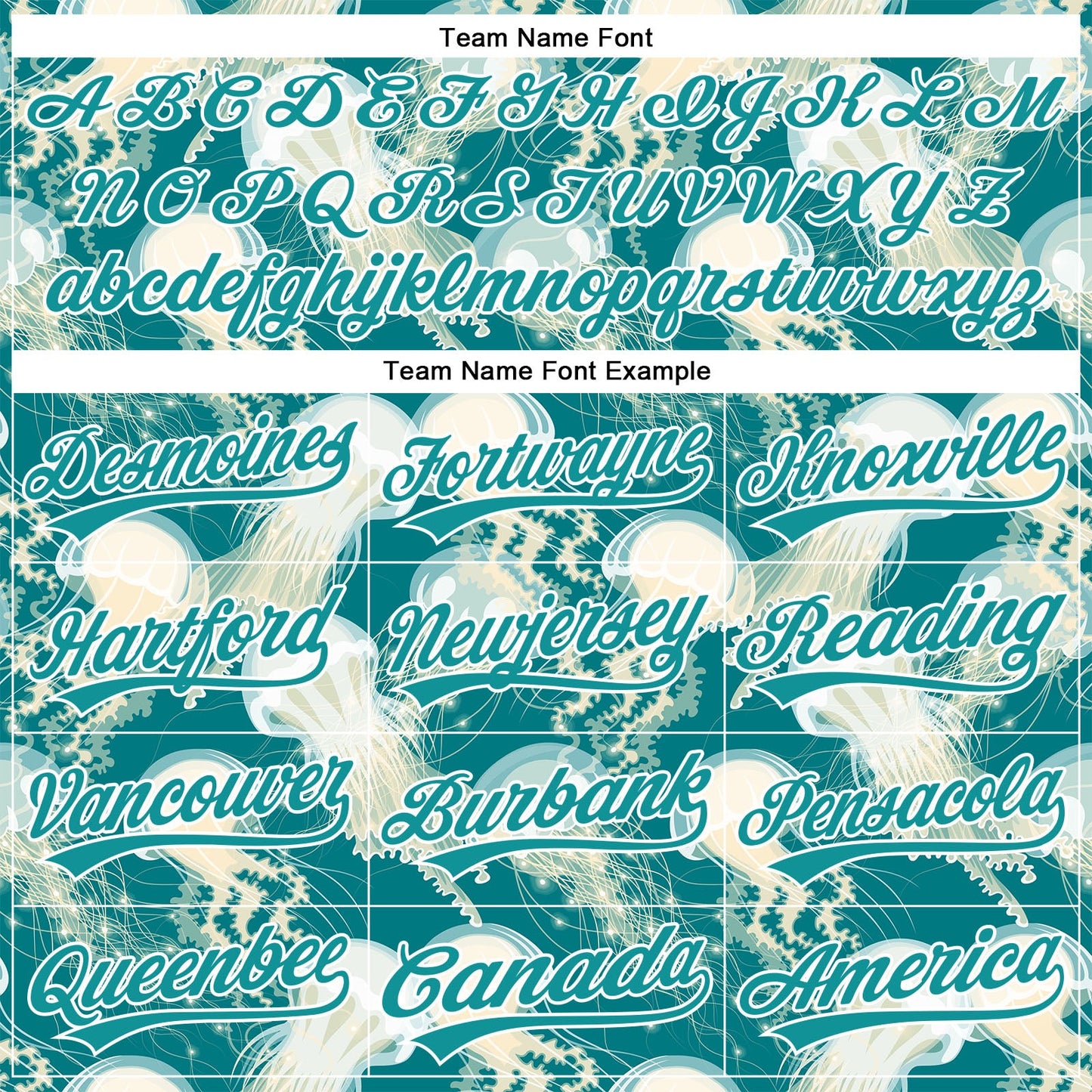 Custom Teal White 3D Pattern Design Jellyfish Authentic Baseball Jersey view 4