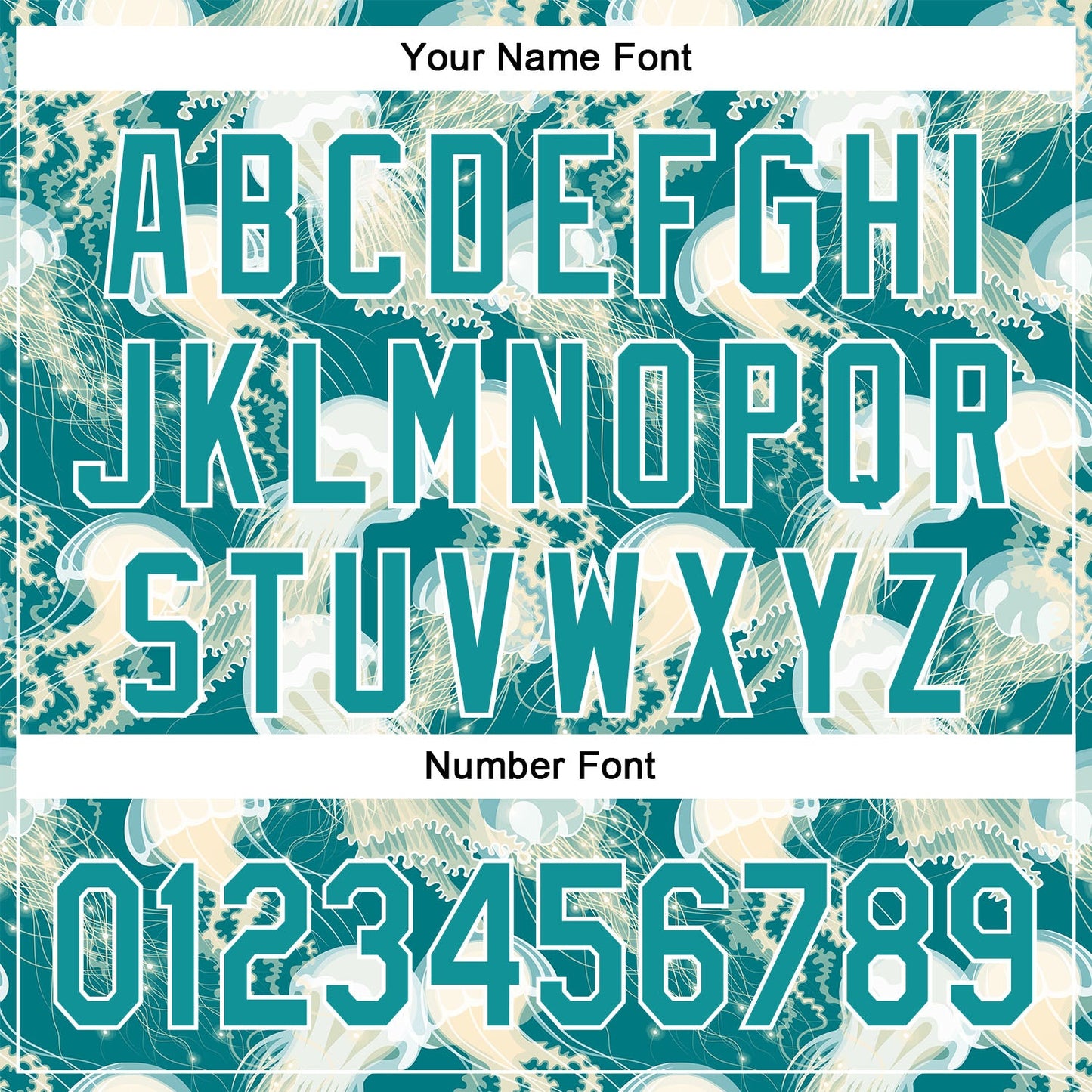 Custom Teal White 3D Pattern Design Jellyfish Authentic Baseball Jersey view 5