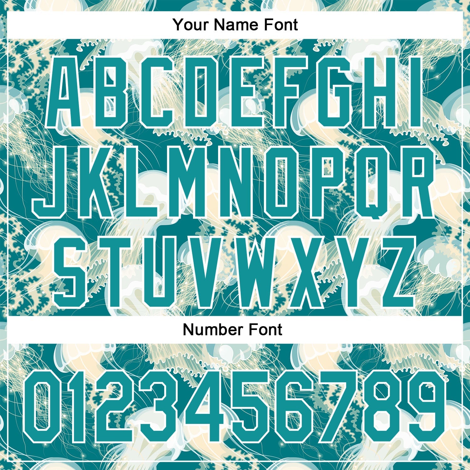 Custom Teal White 3D Pattern Design Jellyfish Authentic Baseball Jersey view 5