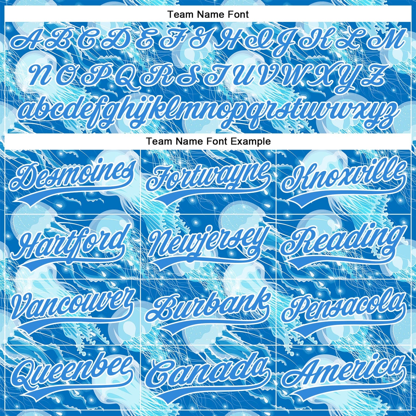Custom Electric Blue White 3D Pattern Design Jellyfish Authentic Baseball Jersey view 4
