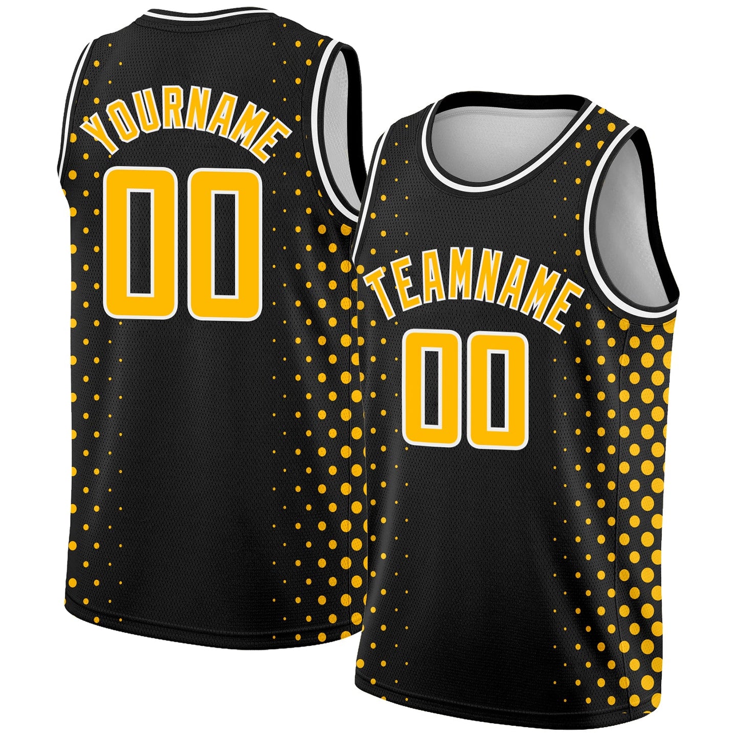 Custom Black Gold-White Halftone Authentic City Edition Basketball Jersey - Main View