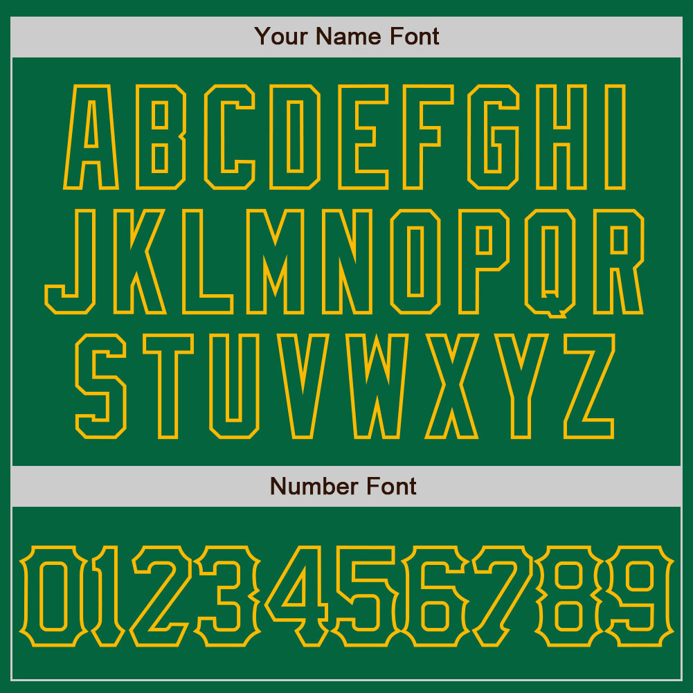 Custom Kelly Green Gold 3D Pattern Design Abstract Splatter Grunge Art Authentic Baseball Jersey view 5