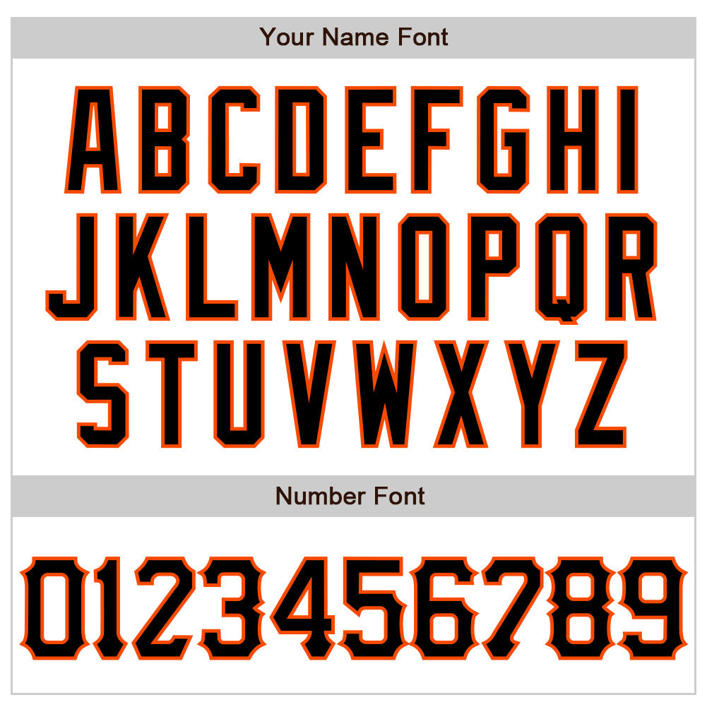 Custom White Black-Orange 3D Pattern Design Abstract Sharp Shape Authentic Baseball Jersey view 5