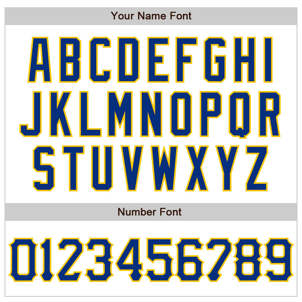 Custom White Royal-Yellow 3D Pattern Design Abstract Sharp Shape Authentic Baseball Jersey view 5