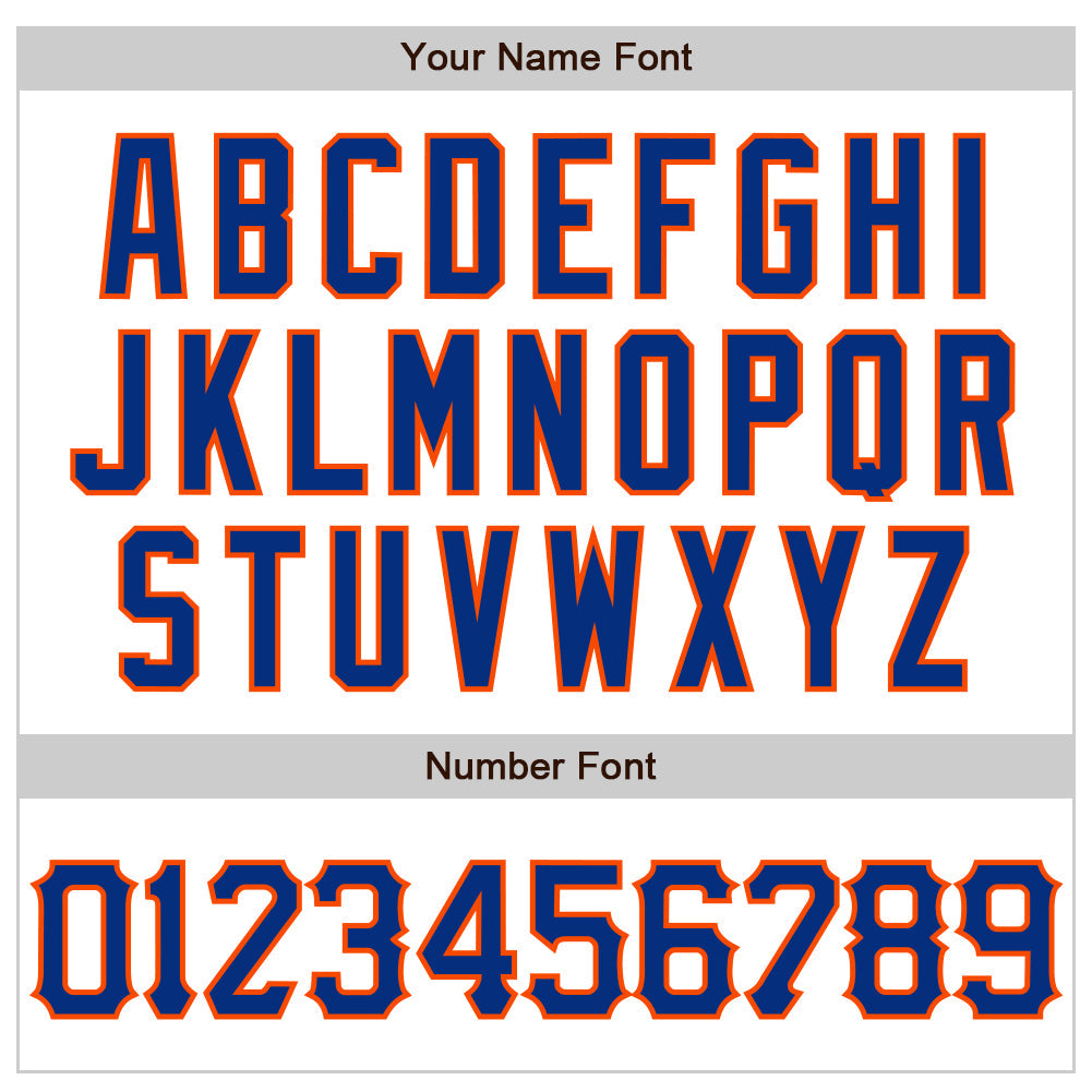 Custom White Royal-Orange 3D Pattern Design Abstract Sharp Shape Authentic Baseball Jersey view 5