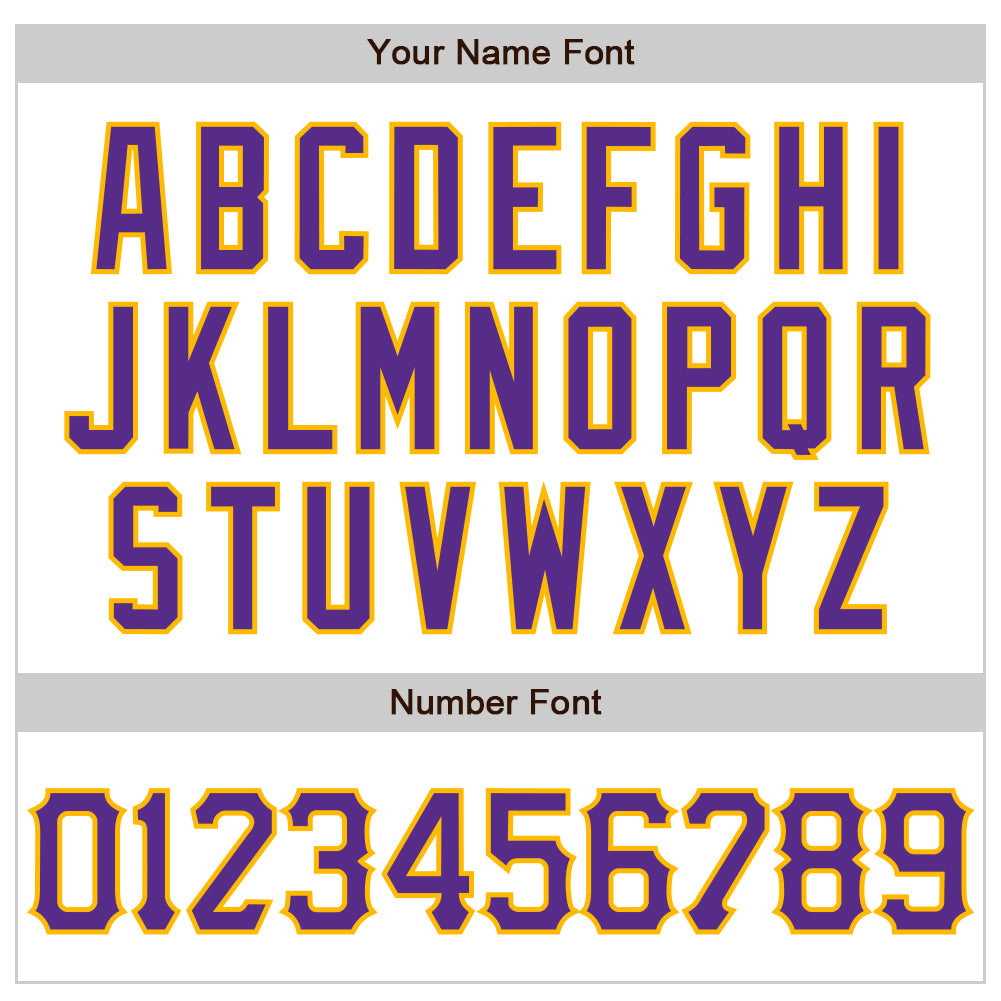 Custom White Purple-Gold 3D Pattern Design Abstract Sharp Shape Authentic Baseball Jersey view 5