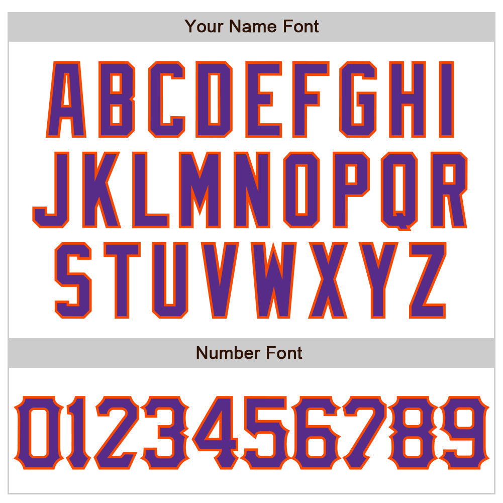 Custom White Purple-Orange 3D Pattern Design Abstract Sharp Shape Authentic Baseball Jersey view 5