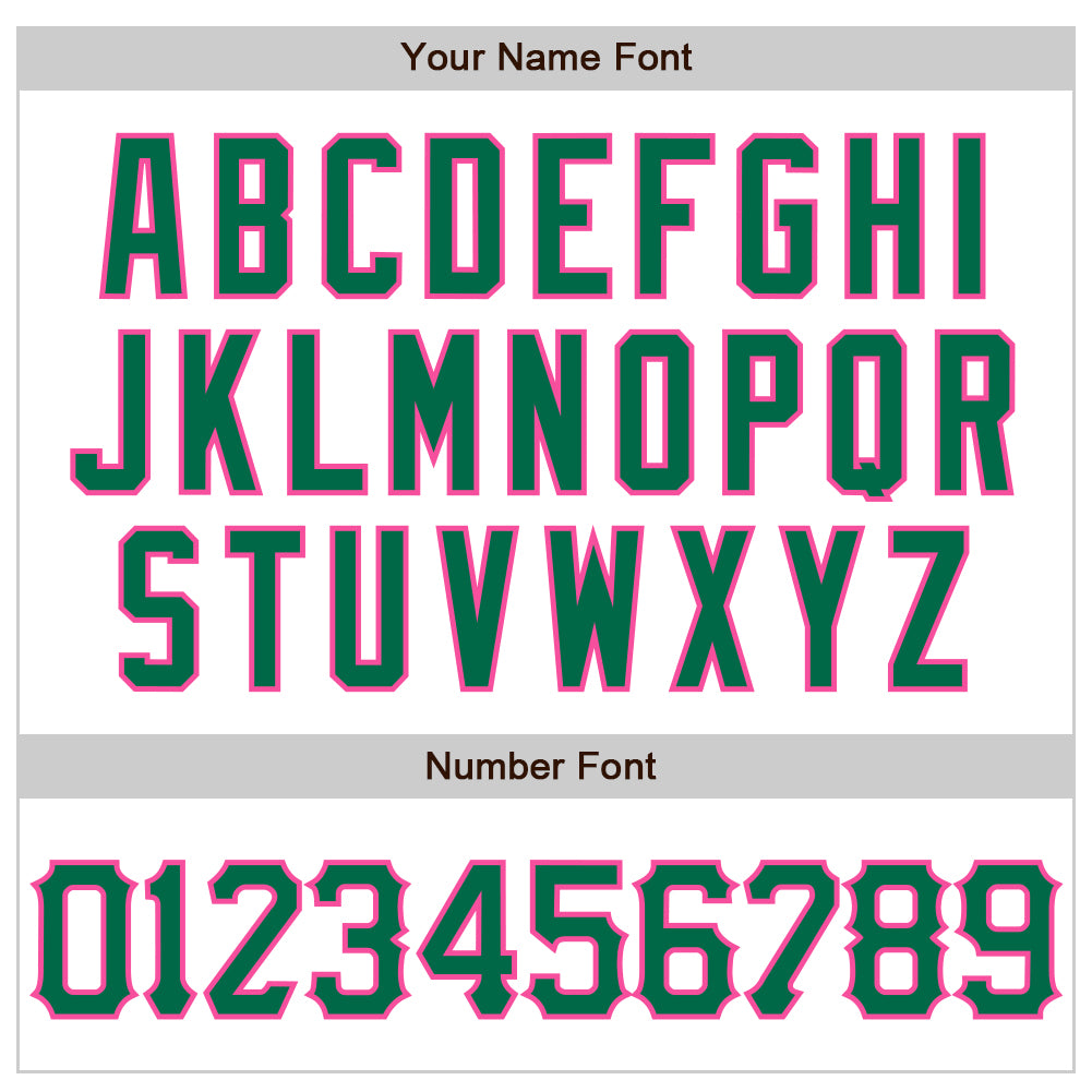Custom White Kelly Green-Pink 3D Pattern Design Abstract Sharp Shape Authentic Baseball Jersey view 5