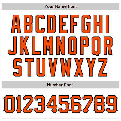 Custom White Orange-Black 3D Pattern Design Abstract Splash Authentic Baseball Jersey view 5