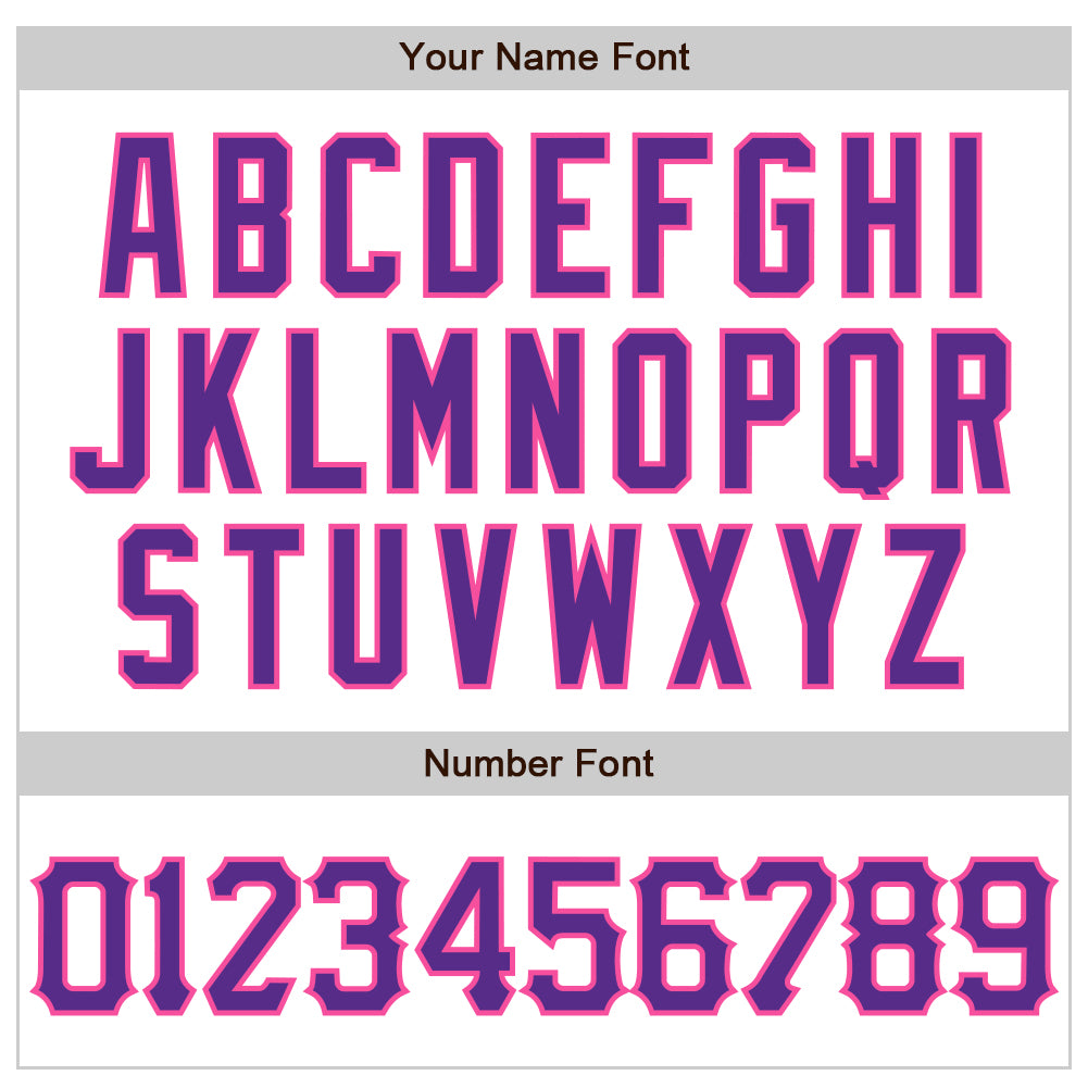 Custom White Purple-Pink 3D Pattern Design Abstract Splash Authentic Baseball Jersey view 5