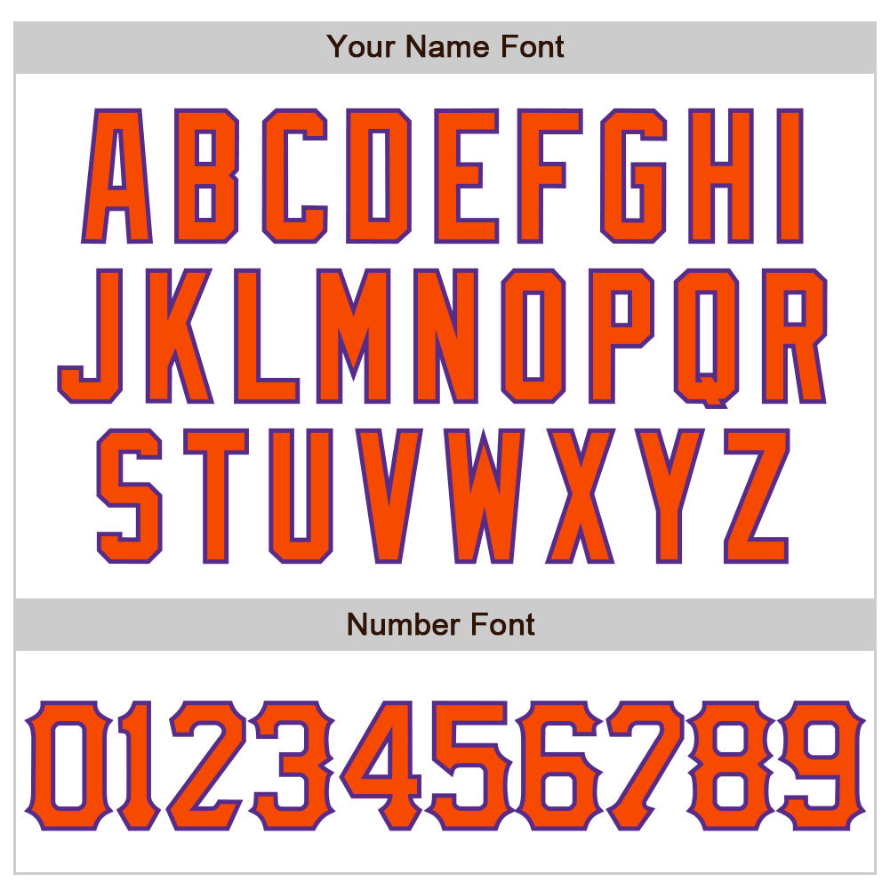 Custom White Orange-Purple 3D Pattern Design Abstract Splash Authentic Baseball Jersey view 5