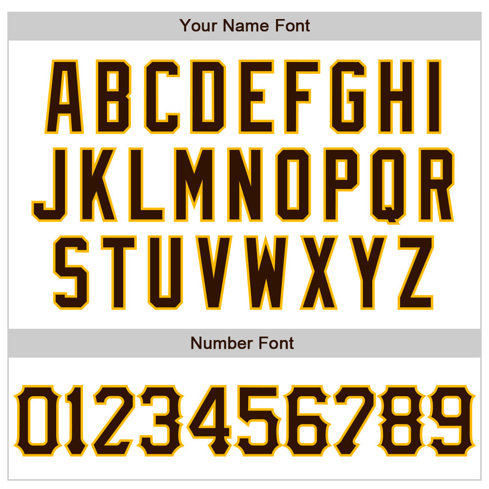Custom White Brown-Gold 3D Pattern Design Abstract Splash Authentic Baseball Jersey view 5
