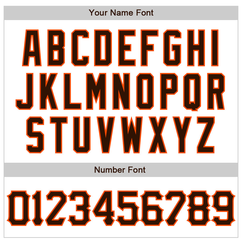 Custom White Brown-Orange 3D Pattern Design Abstract Splash Authentic Baseball Jersey view 5