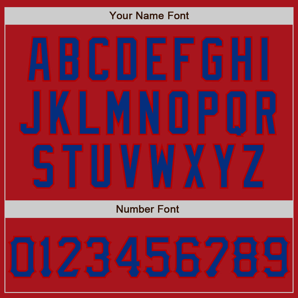 Custom Graffiti Pattern Royal-Red 3D Scratch Authentic Baseball Jersey view 5