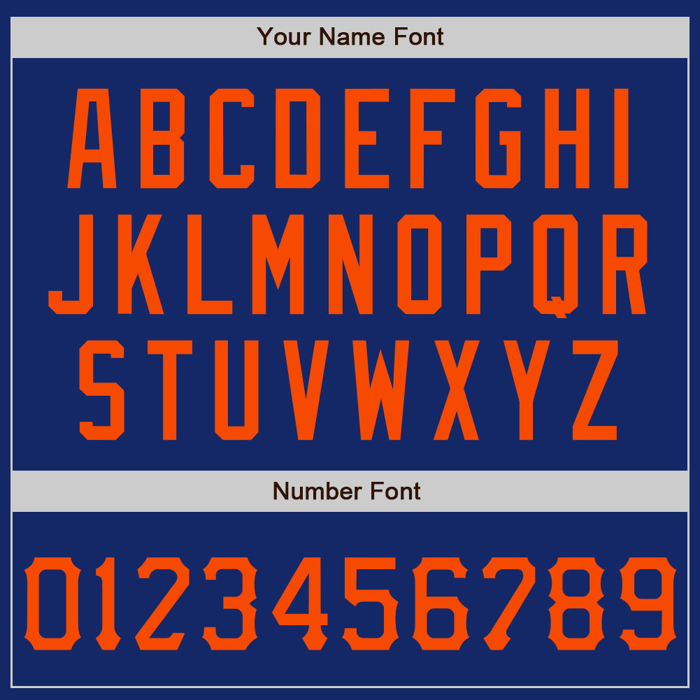 Custom Graffiti Pattern Orange-Royal 3D Scratch Authentic Baseball Jersey view 5