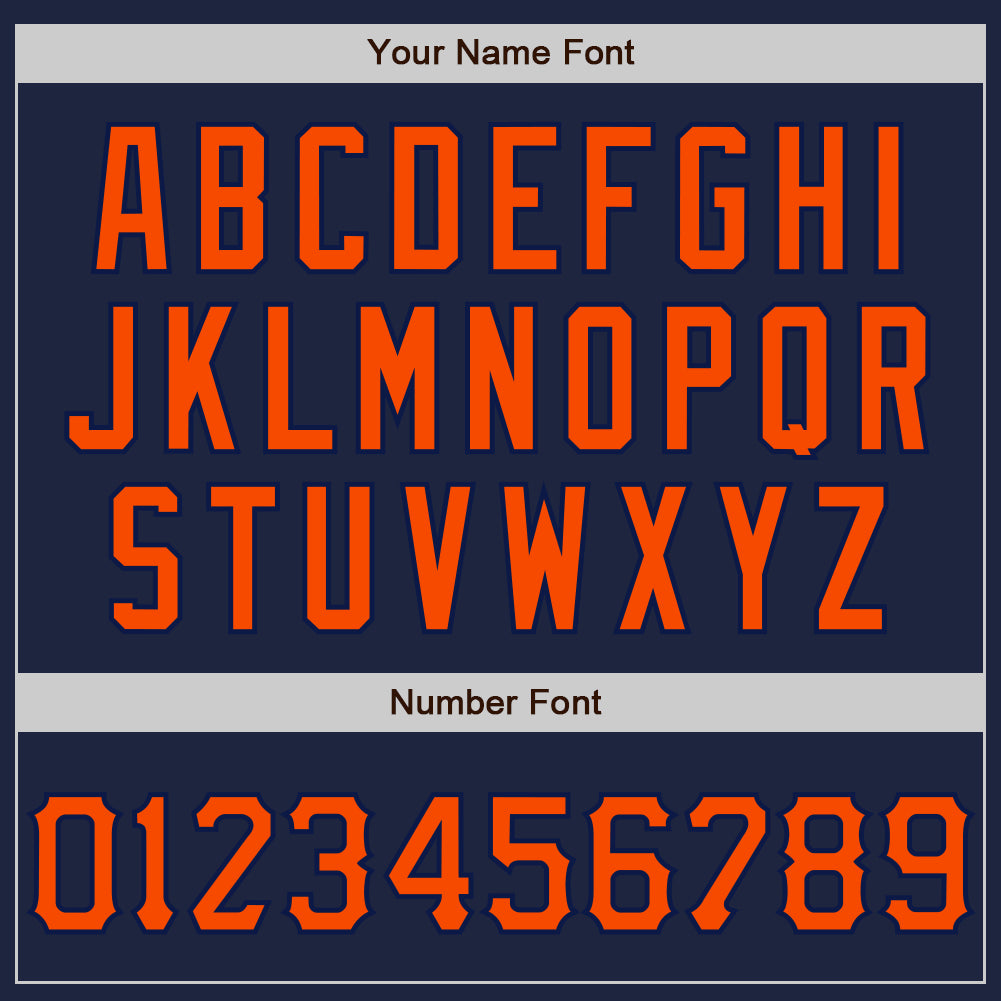 Custom Graffiti Pattern Orange-Navy 3D Scratch Authentic Baseball Jersey view 5