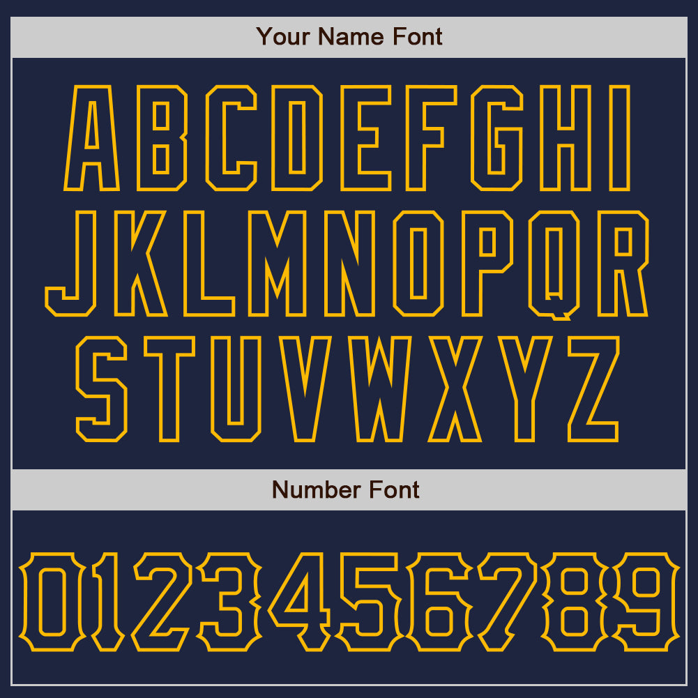 Custom Graffiti Pattern Navy-Gold 3D Scratch Authentic Baseball Jersey view 5