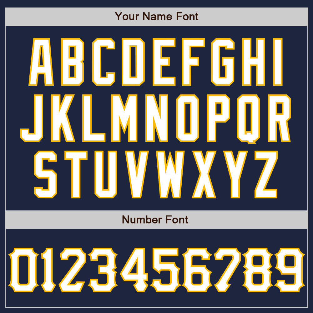 Custom Graffiti Pattern Navy Light Blue-Gold 3D Scratch Authentic Baseball Jersey view 5