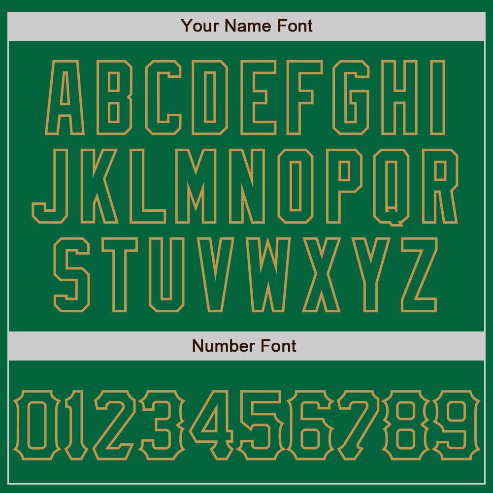 Custom Graffiti Pattern Kelly Green-Old Gold 3D Scratch Authentic Baseball Jersey view 5