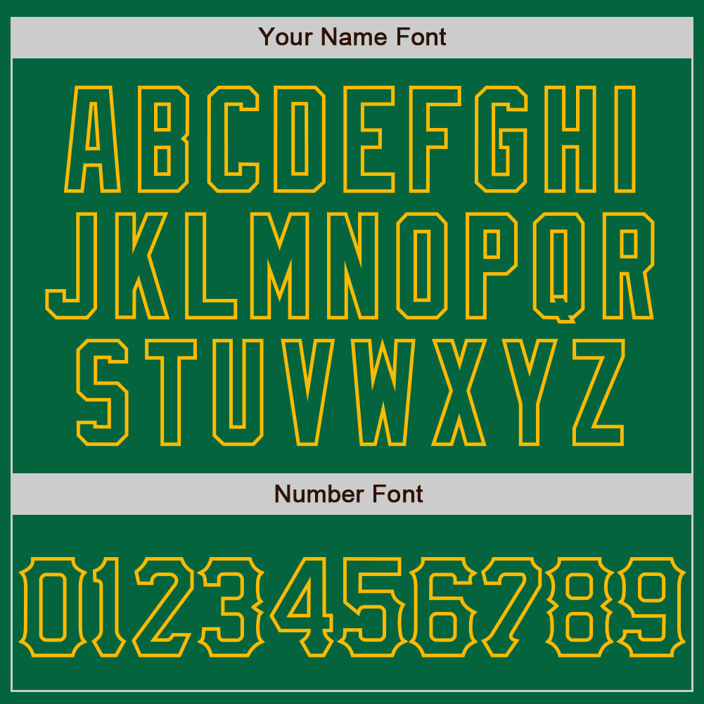 Custom Graffiti Pattern Kelly Green-Gold 3D Scratch Authentic Baseball Jersey view 5