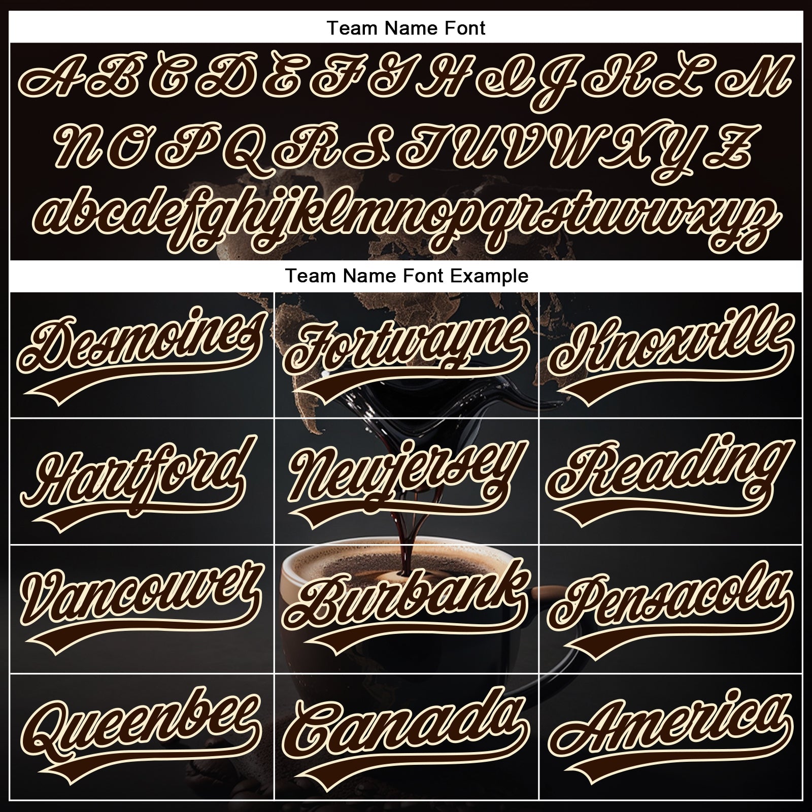 Custom Black Brown Cream 3D Pattern Design International Coffee Day Authentic Baseball Jersey view 4