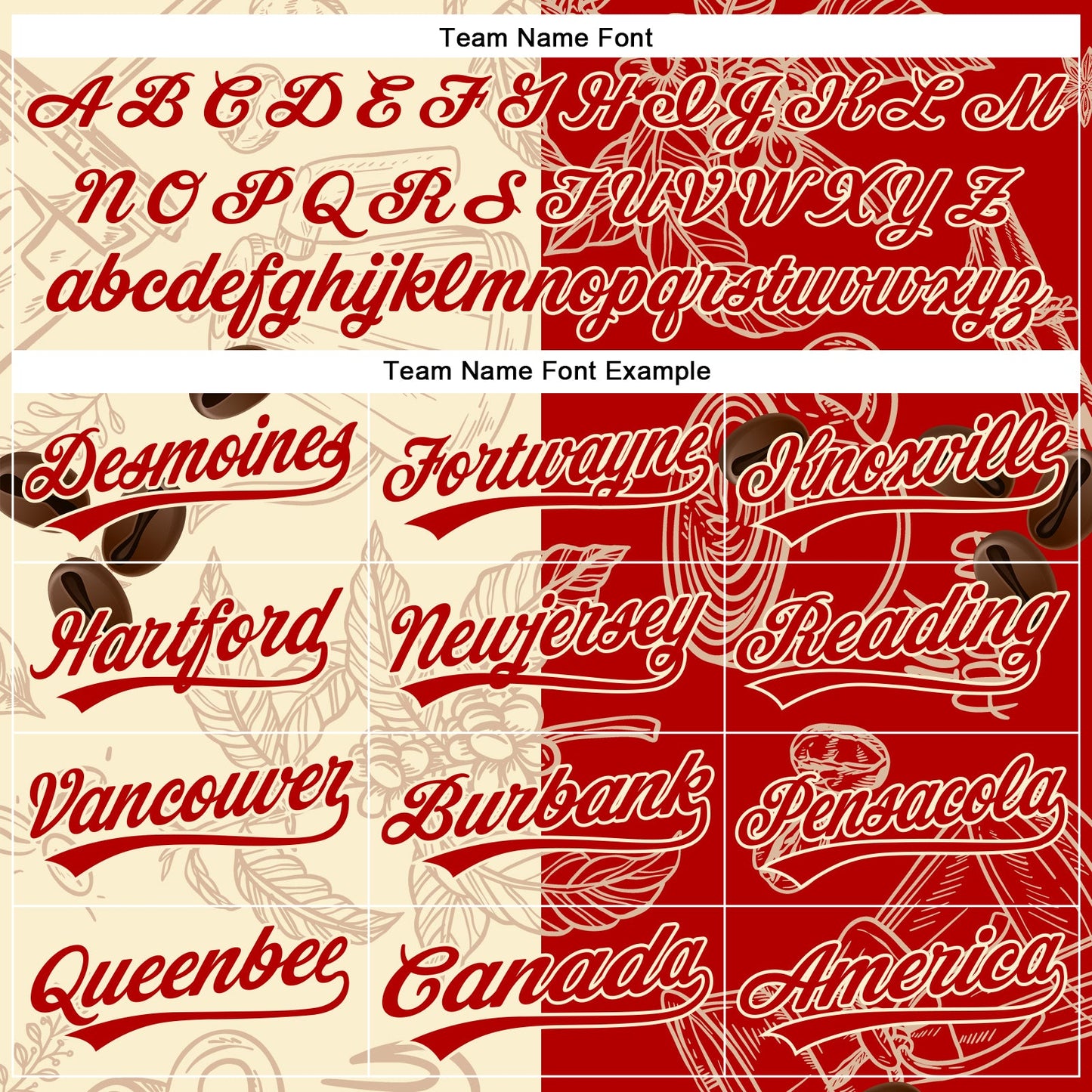 Custom Cream Red 3D Pattern Design International Coffee Day Authentic Baseball Jersey view 4