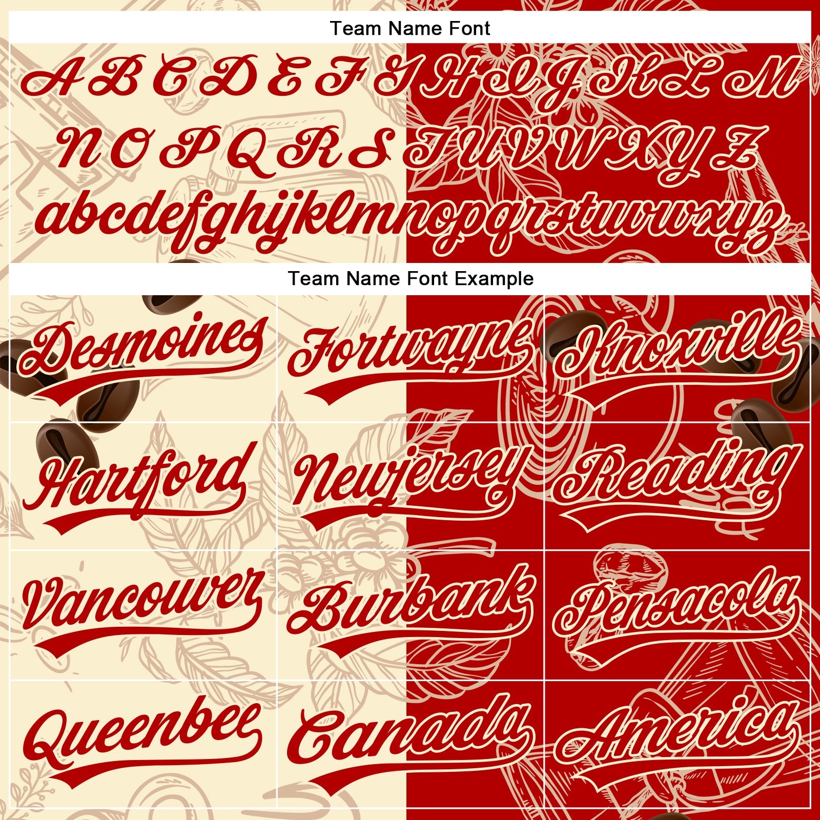 Custom Cream Red 3D Pattern Design International Coffee Day Authentic Baseball Jersey view 4