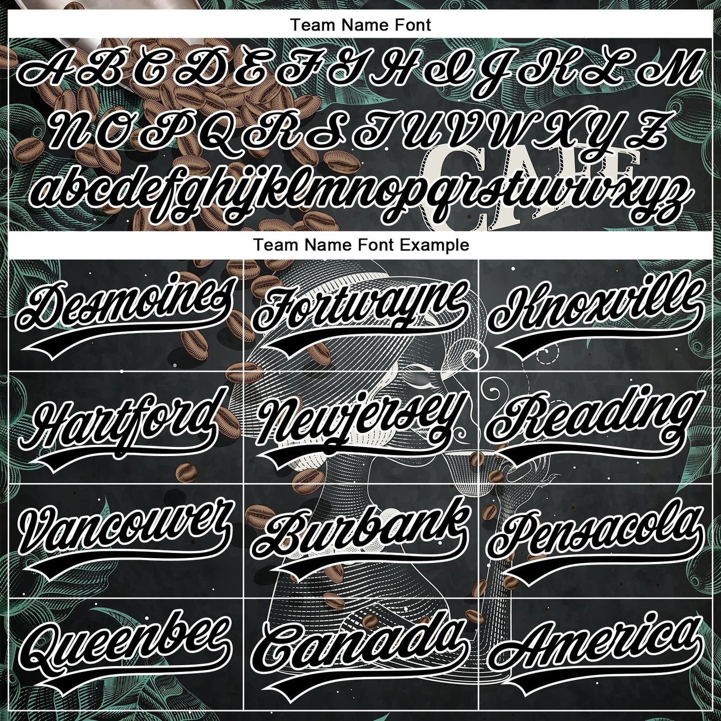 Custom Black White 3D Pattern Design International Coffee Day Authentic Baseball Jersey view 4
