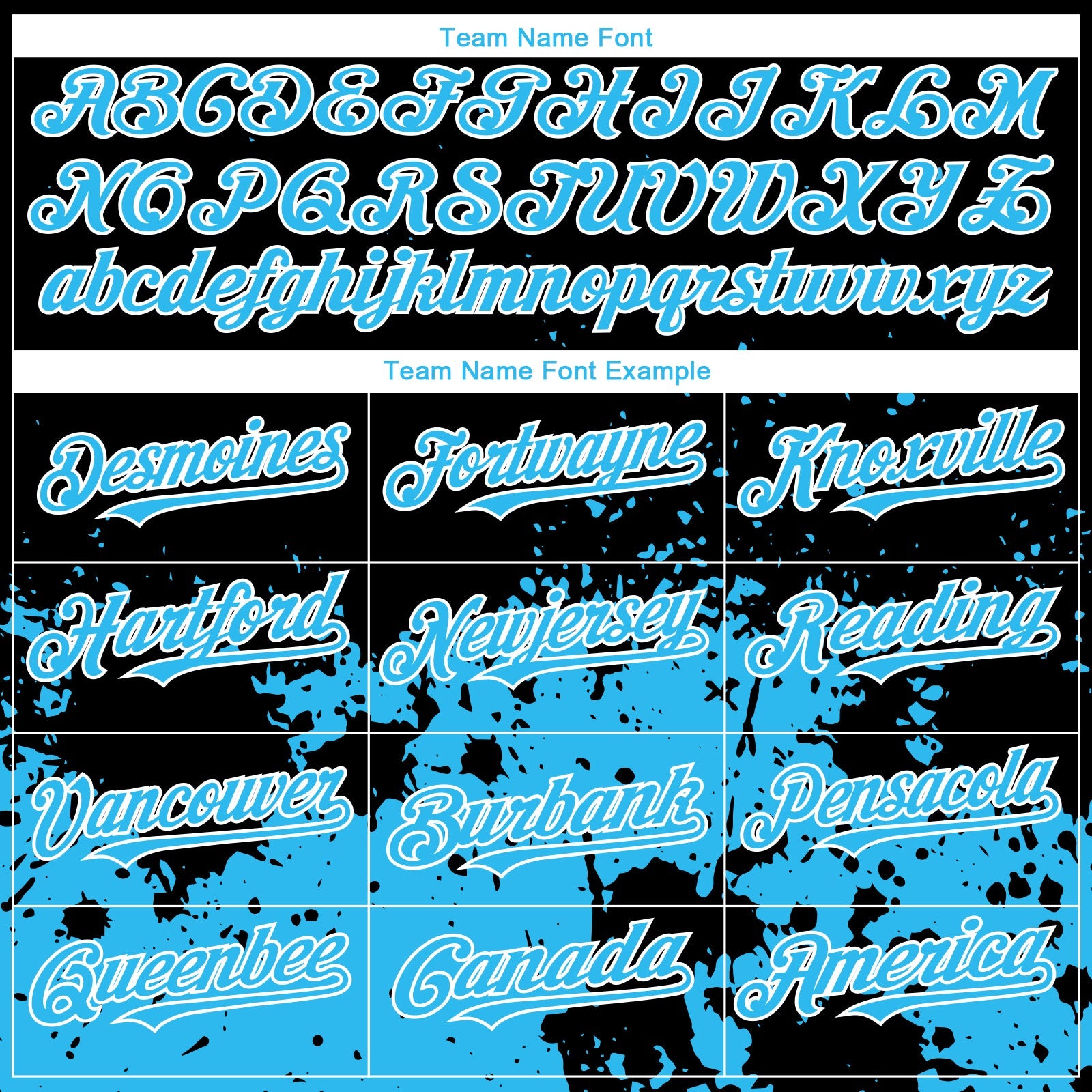 Custom Black Sky Blue-White 3D Pattern Design Abstract Splash Grunge Art Authentic Baseball Jersey view 4