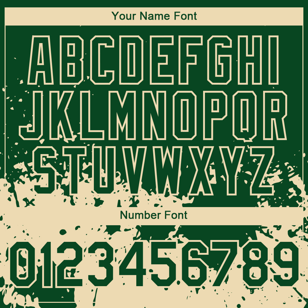 Custom Green City Cream 3D Pattern Design Abstract Splash Grunge Art Authentic Baseball Jersey view 5