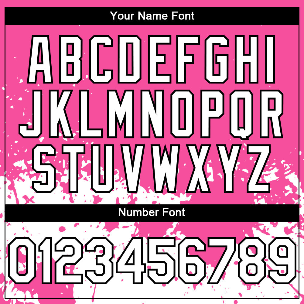 Custom Pink White-Black 3D Pattern Design Abstract Splash Grunge Art Authentic Baseball Jersey view 5