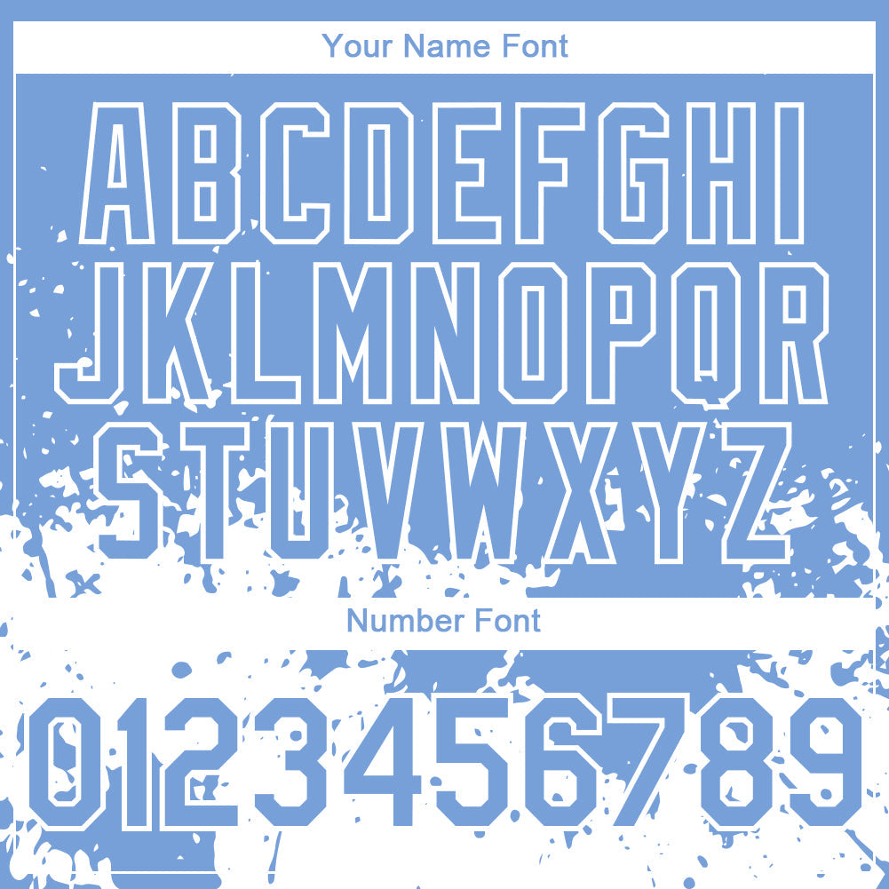 Custom Light Blue White 3D Pattern Design Abstract Splash Grunge Art Authentic Baseball Jersey view 5