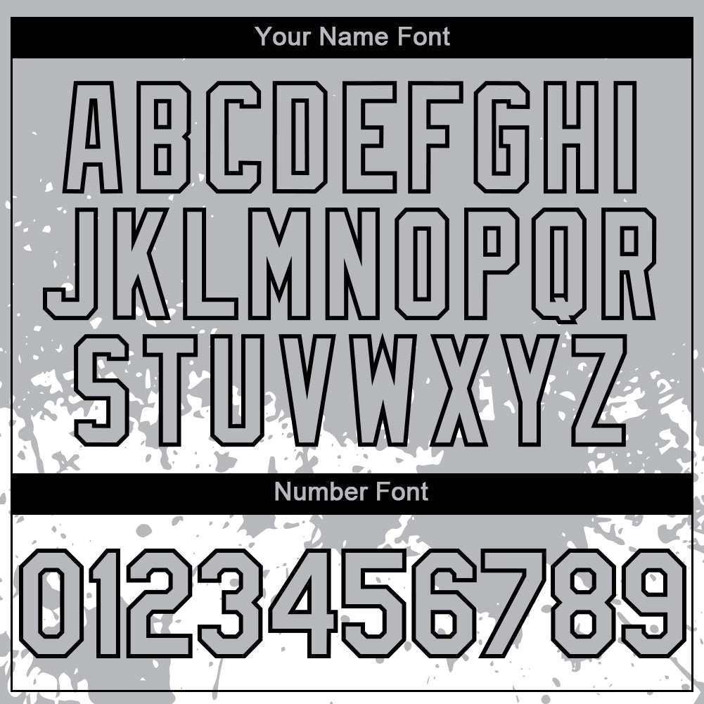 Custom Gray Black-White 3D Pattern Design Abstract Splash Grunge Art Authentic Baseball Jersey view 5